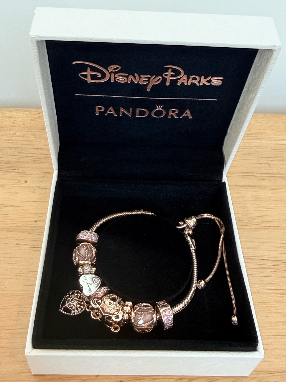 Pandora Disney Parks Rose Gold Charm Bracelet
